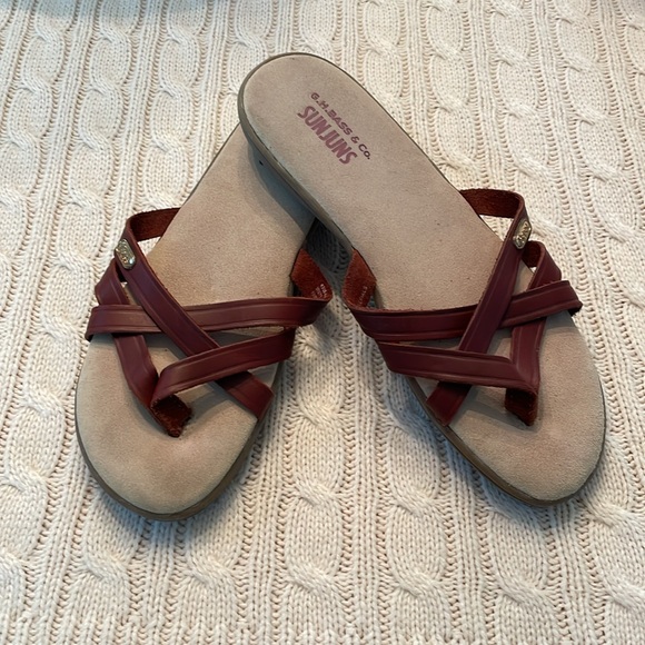 Women's Bass Sunjuns Sharon thong brown sandals